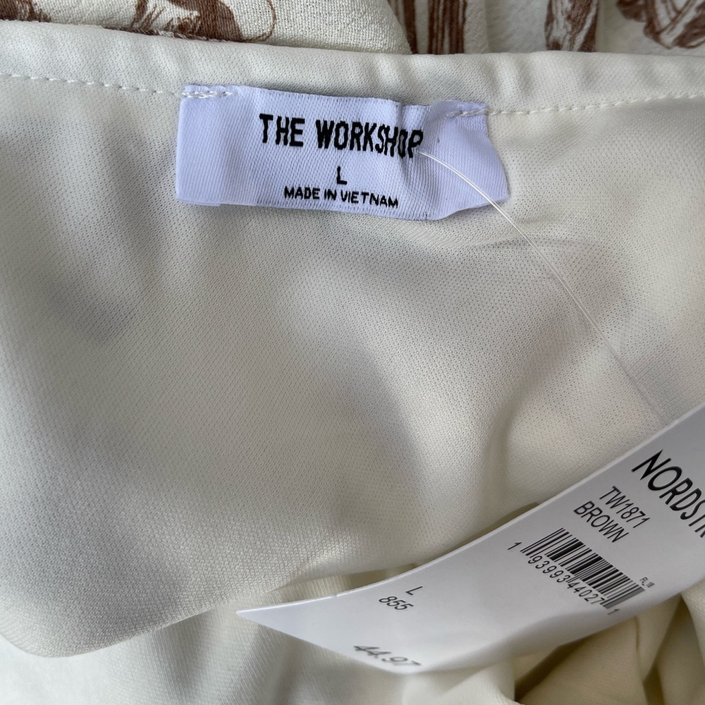 Cream Maxi Dress with Brown Western Print - Picture 15 of 16